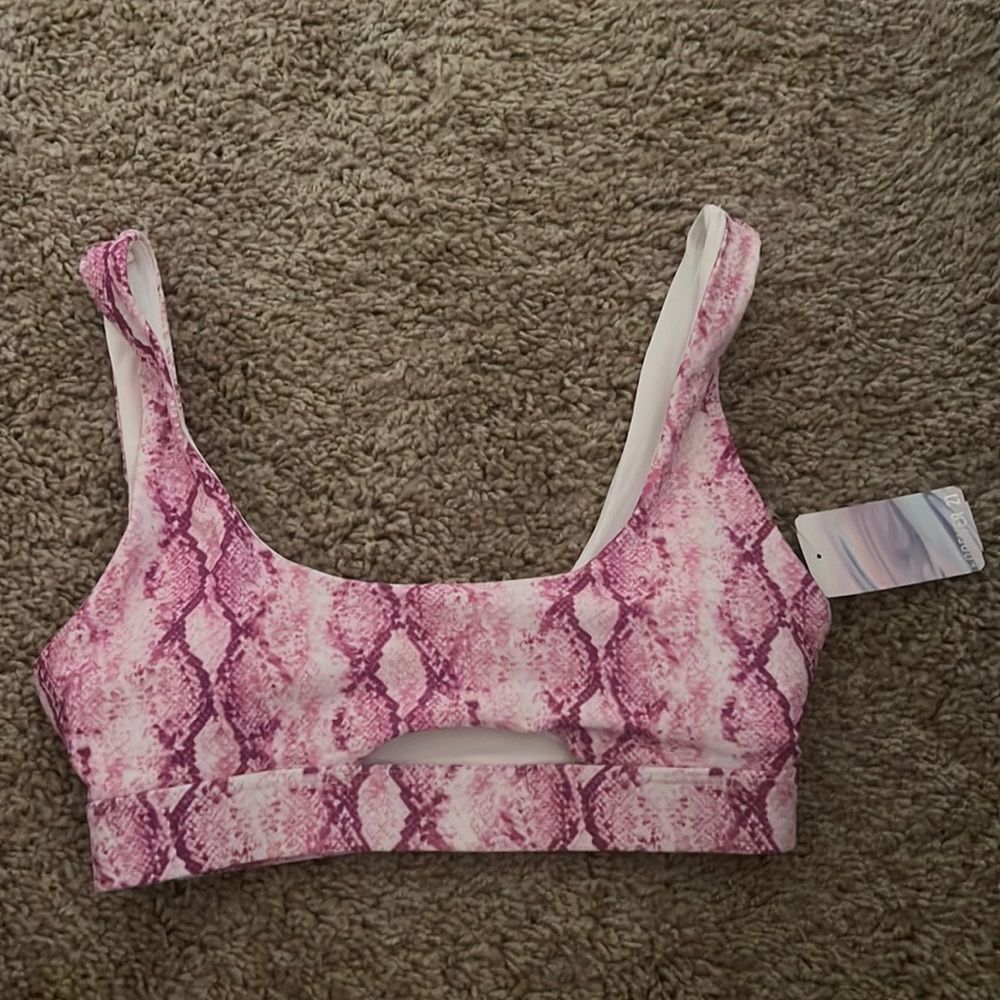 Pink Snakeskin Swimsuit Top (Forever 21)